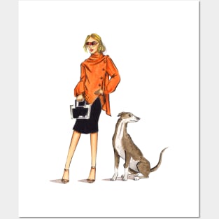 Chic Girl and Her Dog Posters and Art